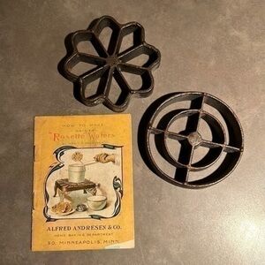 Antique Alfred Andresen & Co. rosette wafers waffle molds recipe booklet